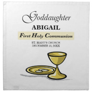 Customizable, Goddaughter First Communion Chalice Napkin