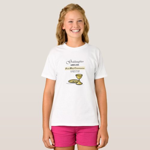 Customizable Goddaughter First Communion Chalice T_Shirt