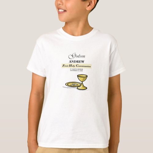 Customizable Godson First Communion Chalice T_Shirt