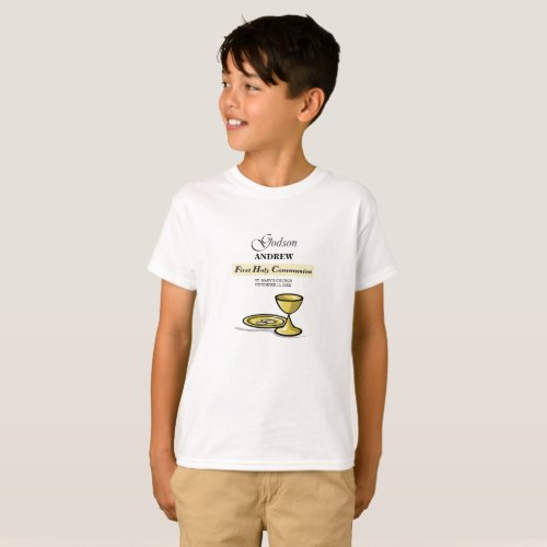 Customizable Godson First Communion Chalice T_Shirt