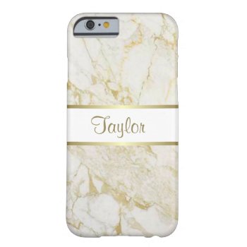 Customizable Gold And White Marble Iphone 6 Case by girlygirlgraphics at Zazzle