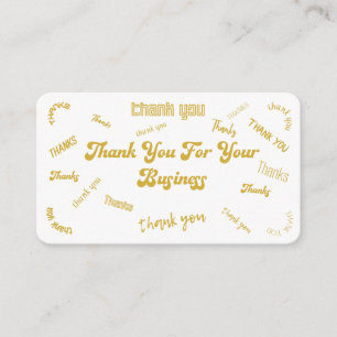 Customizable Gold and White "Thank You" Insert