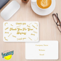 Customizable Gold and White "Thank You" Insert
