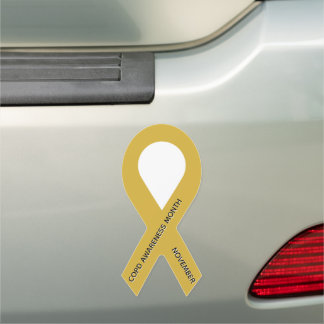 Customizable Gold Awareness Ribbon Car Magnet
