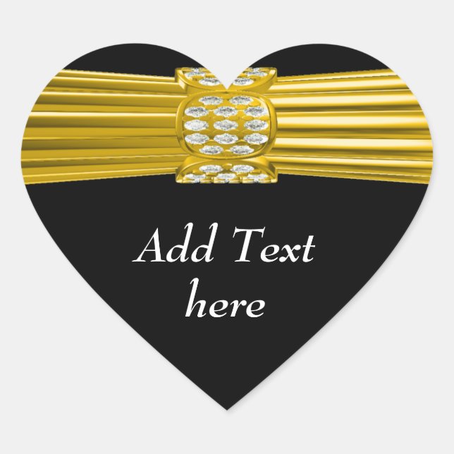 Customizable Gold band Heart Sticker (Front)