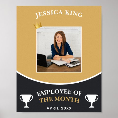 Customizable Gold Employee Of The Month Picture Poster