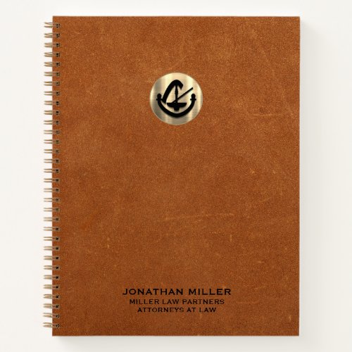 Customizable Gold Logo Notebook for Attorneys