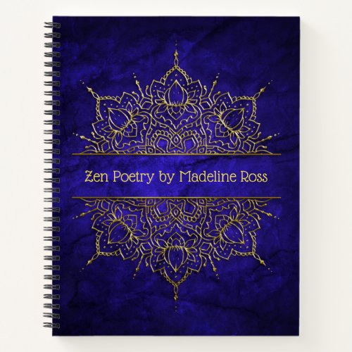 Customizable Gold Mandala Poetry Journal