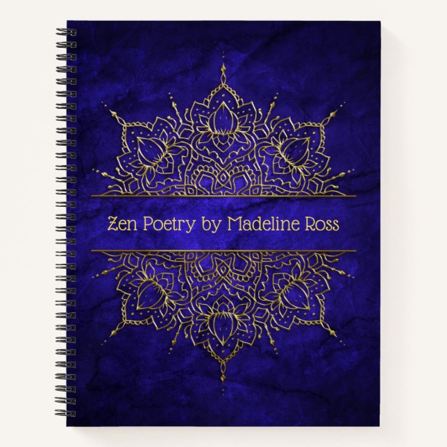 Customizable Gold Mandala Poetry Journal (Front)