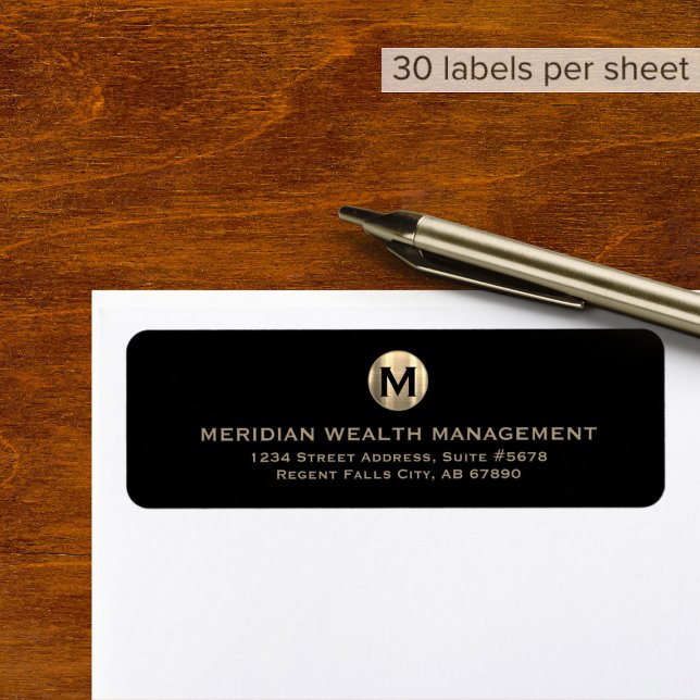 Customizable Gold Monogram Financial Planner Label (Creator Uploaded)