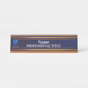 Customizable Gold Name Plate with Logo & Slogan 9