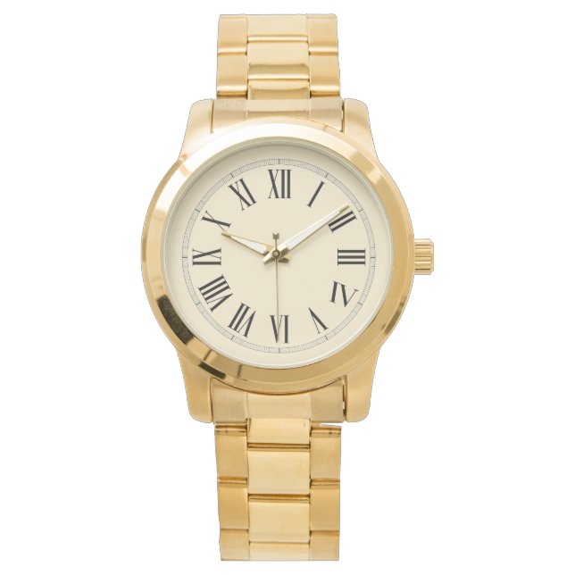 Customizable Gold Roman Numeral Watch (Front)