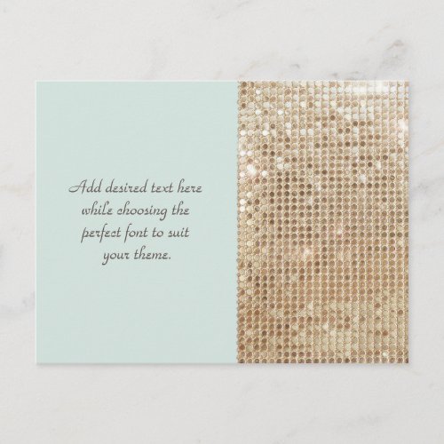 Customizable Gold Sequins Postcard