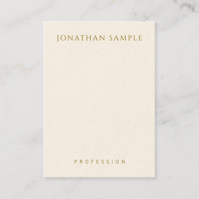 Customizable Gold Text Elegant Template Vertical Business Card (Front)
