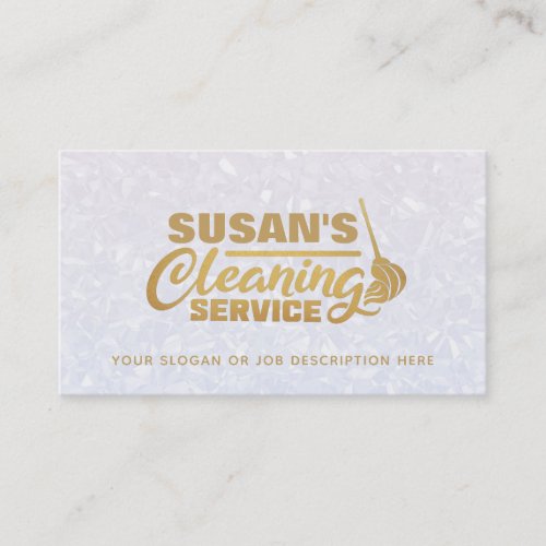 Customizable Gold  White Cleaning Business Cards