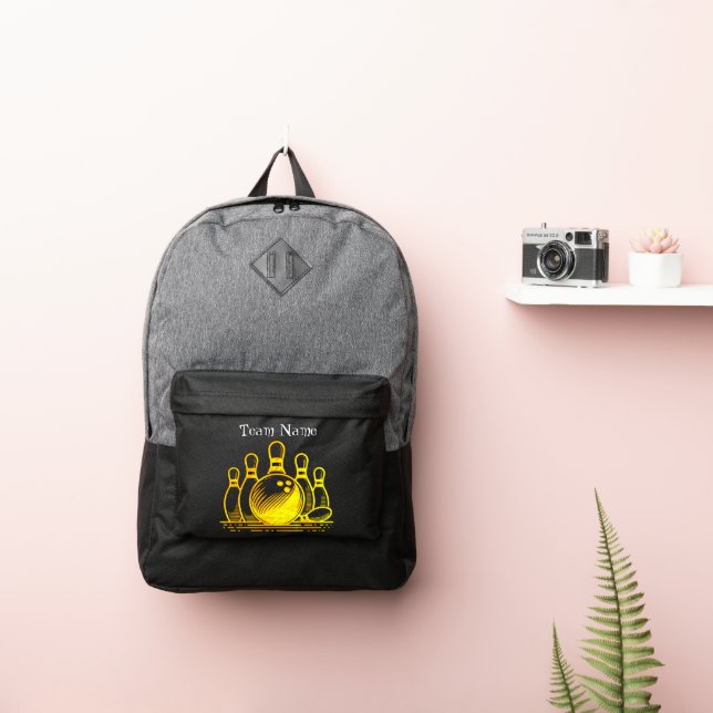 Customizable Golden Bowling Team Art Port Authority® Backpack (Insitu)