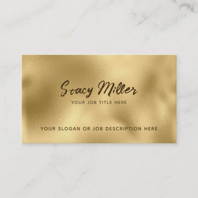 Customizable Golden Business Cards (Front)