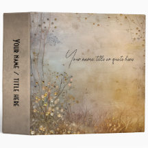 Customizable Golden Flowers Binder