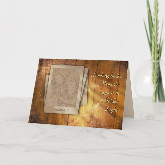 (Customizable) Golden Memories Card (Front)
