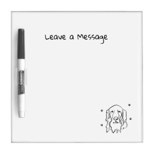 Customizable Golden Retriever Line Art Dry Erase Board