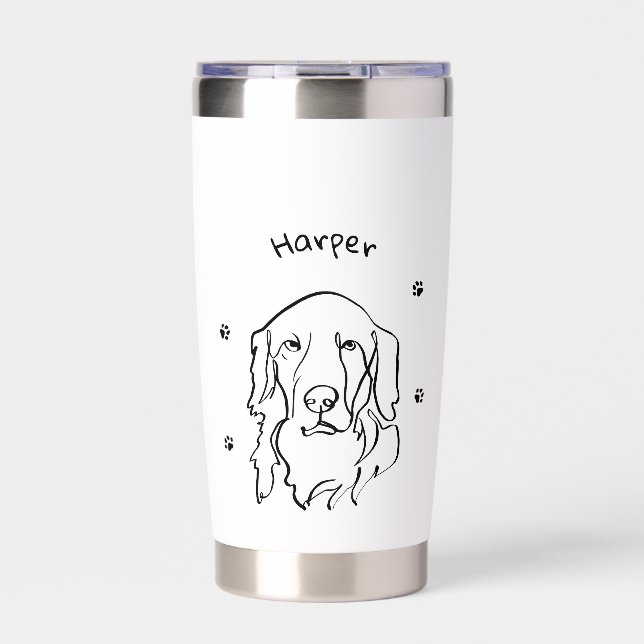 Customizable Golden Retriever Line Art Insulated Tumbler (Front)