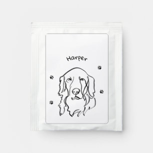 Customizable Golden Retriever Line Art Tea Bag Drink Mix