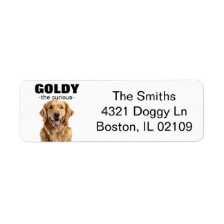 Customizable Golden Retriever Return Address Label