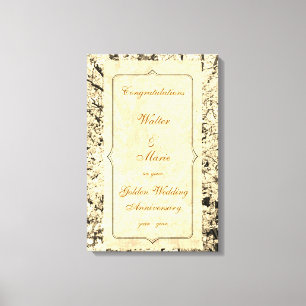 Customizable Golden Wedding Anniversary Canvas Print