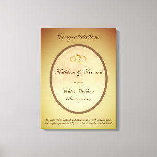 Customizable Golden Wedding Anniversary Canvas Print