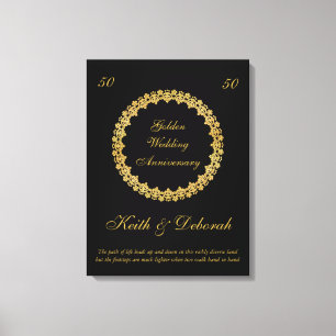 Customizable Golden Wedding Anniversary Canvas Print