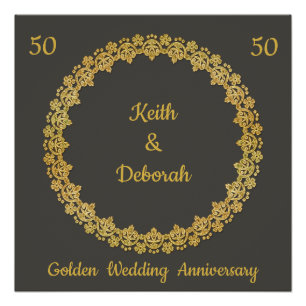 Customizable Golden Wedding Anniversary Poster