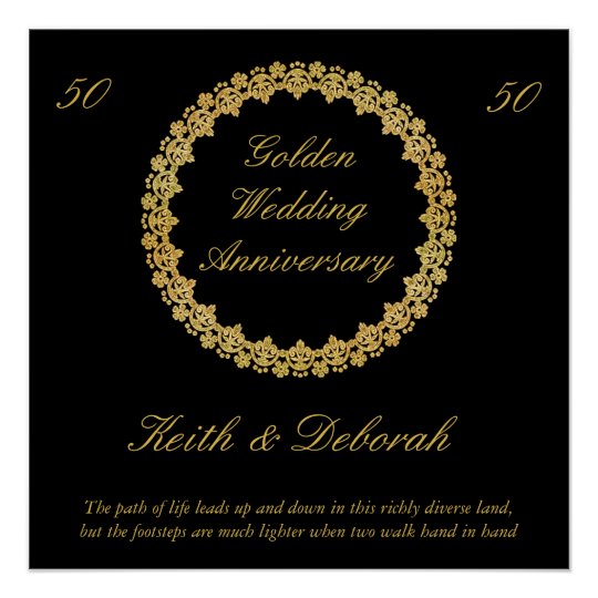 Customizable Golden Wedding Anniversary Poster
