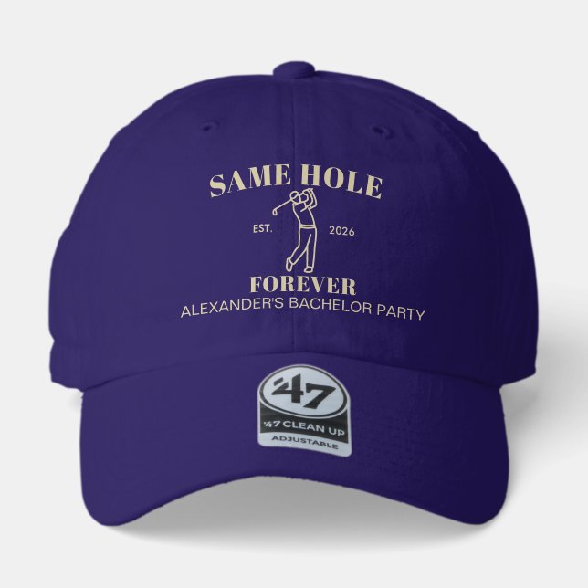 Customizable Golf Bachelor Party Retro Dad Hat (Front)