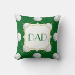 Customizable Golf Ball and Tees on Green Throw Pillow