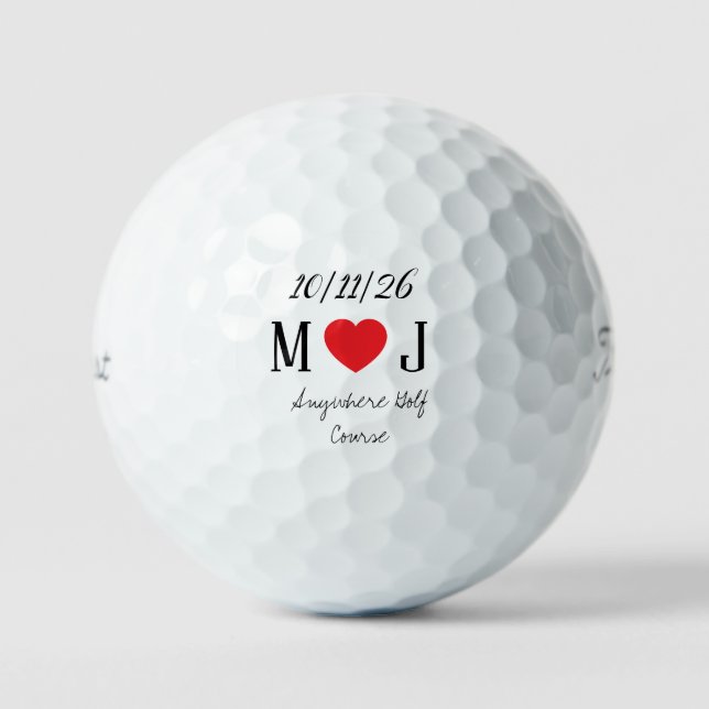 Customizable Golf Course Wedding Favors Gifts  Golf Balls (Front)