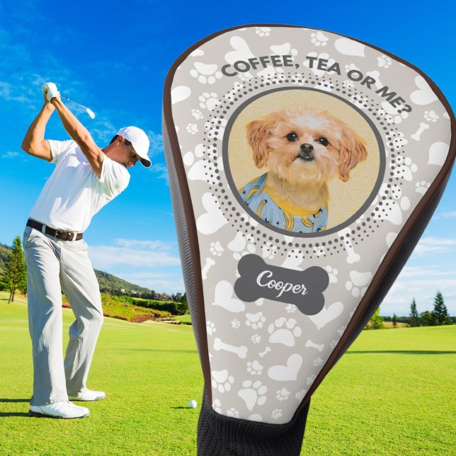 Customizable Golf Head Cover with Pet Portrait (Customizable golf head cover for your beloved golfer)
