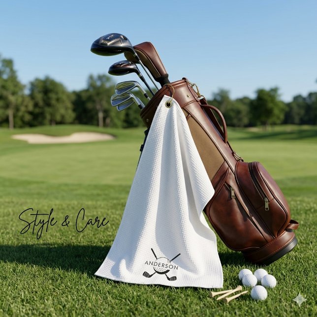 Customizable Golf Towel Featuring Name and Logo (Customizable Golf Towel Featuring Name and Logo)