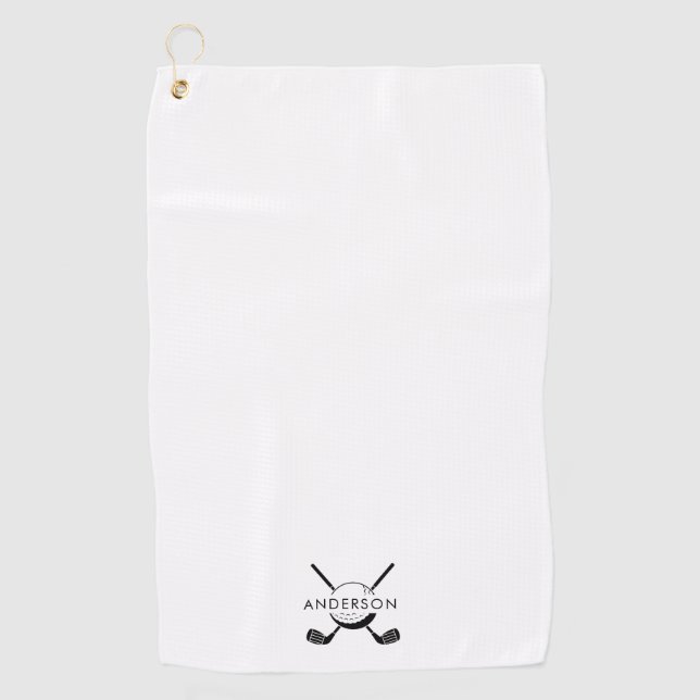 Customizable Golf Towel Featuring Name and Logo (Front)