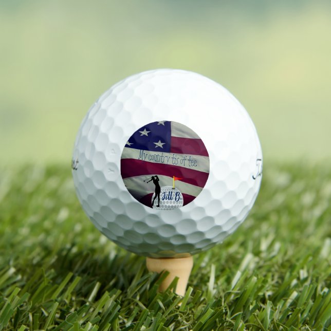 Customizable Golfer's Gift Flag Patriotic  Golf Balls (Insitu Tee)
