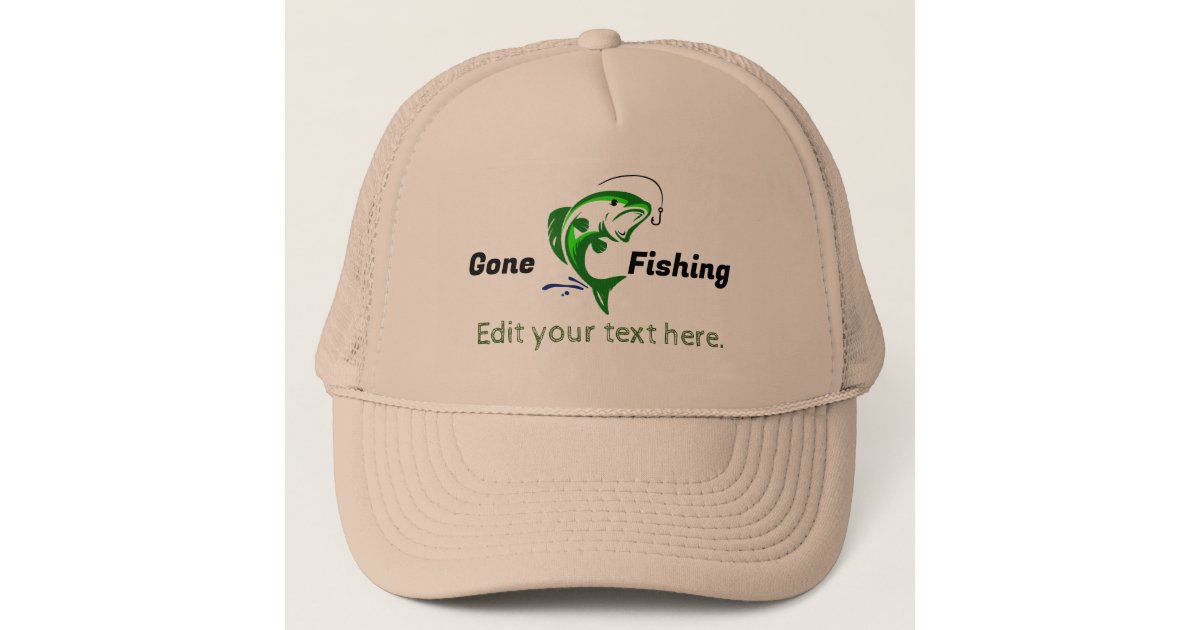 Customizable Gone Fishing Trucker Hat | Zazzle