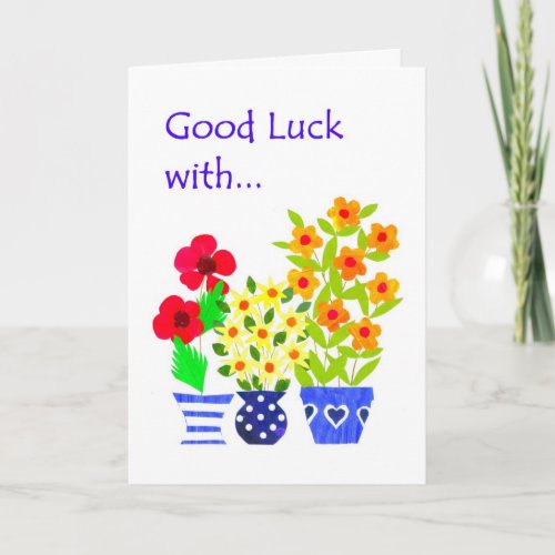 Customizable Good Luck Card _ Flower Power