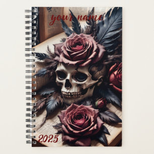 Customizable - "Gothic Skull and Roses #1" Planner