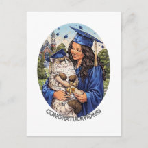 Customizable Graduate & Cat Sentimental Photo Temp