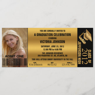 Customizable Graduation Admission Ticket Invite