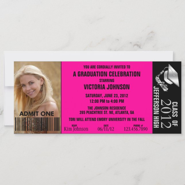 Customizable Graduation Admission Ticket Invite (Front)