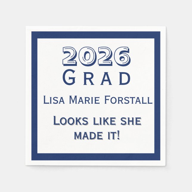 Customizable Graduation  Napkins (Front)