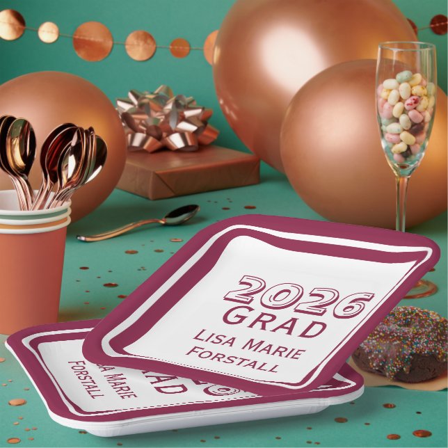Customizable Graduation  Paper Plates (Multi)
