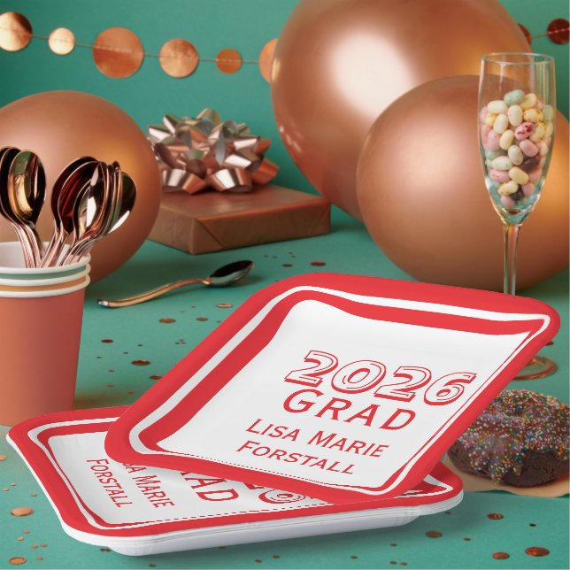 Customizable Graduation  Paper Plates (Multi)