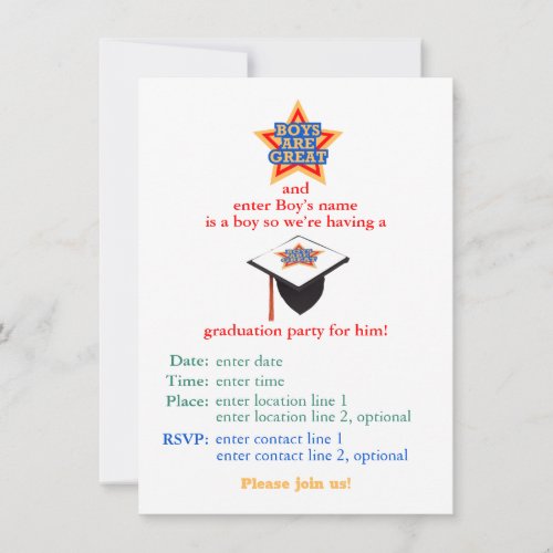 Customizable Graduation Party invitations