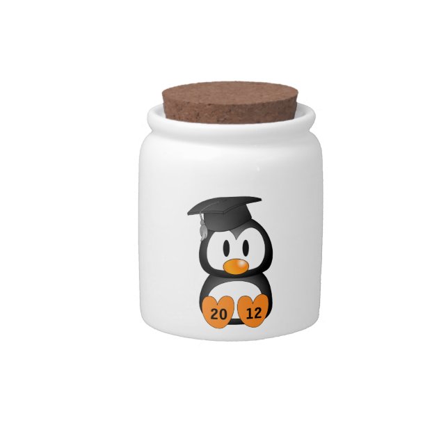 Customizable Graduation Penguin Candy Jar (Front)